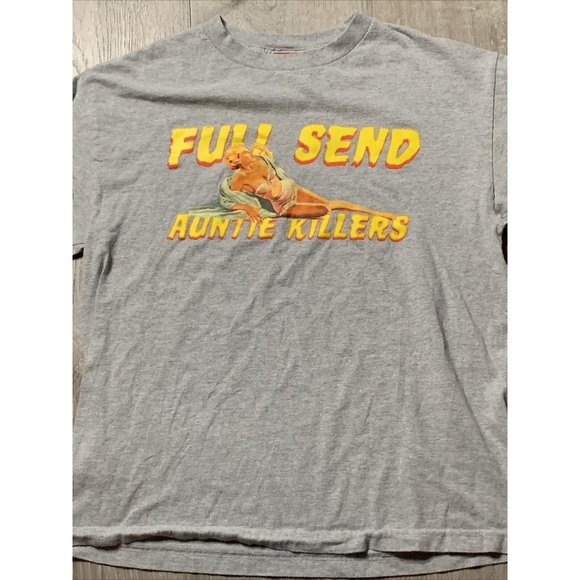 Men's NELK BOYS Full Send Auntie‎ Killers Long Sleeve Tee Shirt Gray Size Medium - Picture 4 of 11